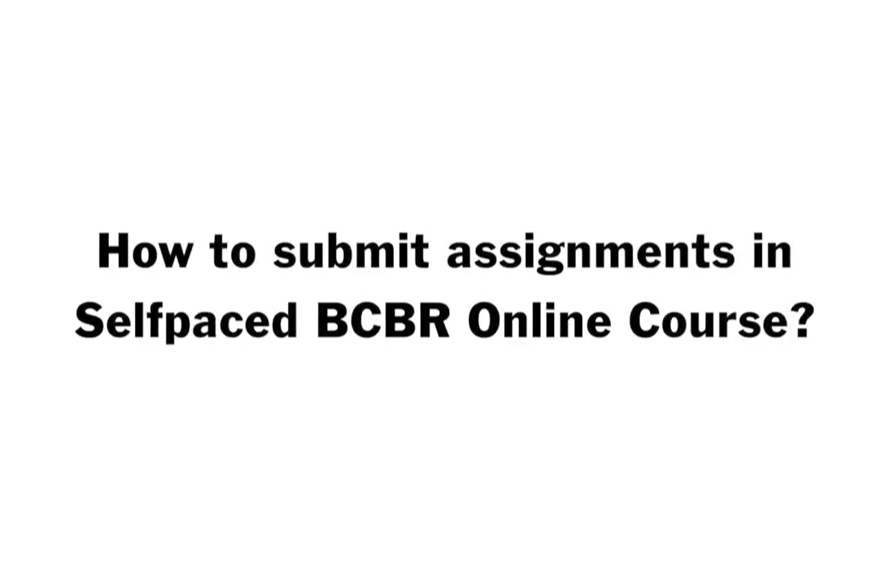 Assignment submission procedure